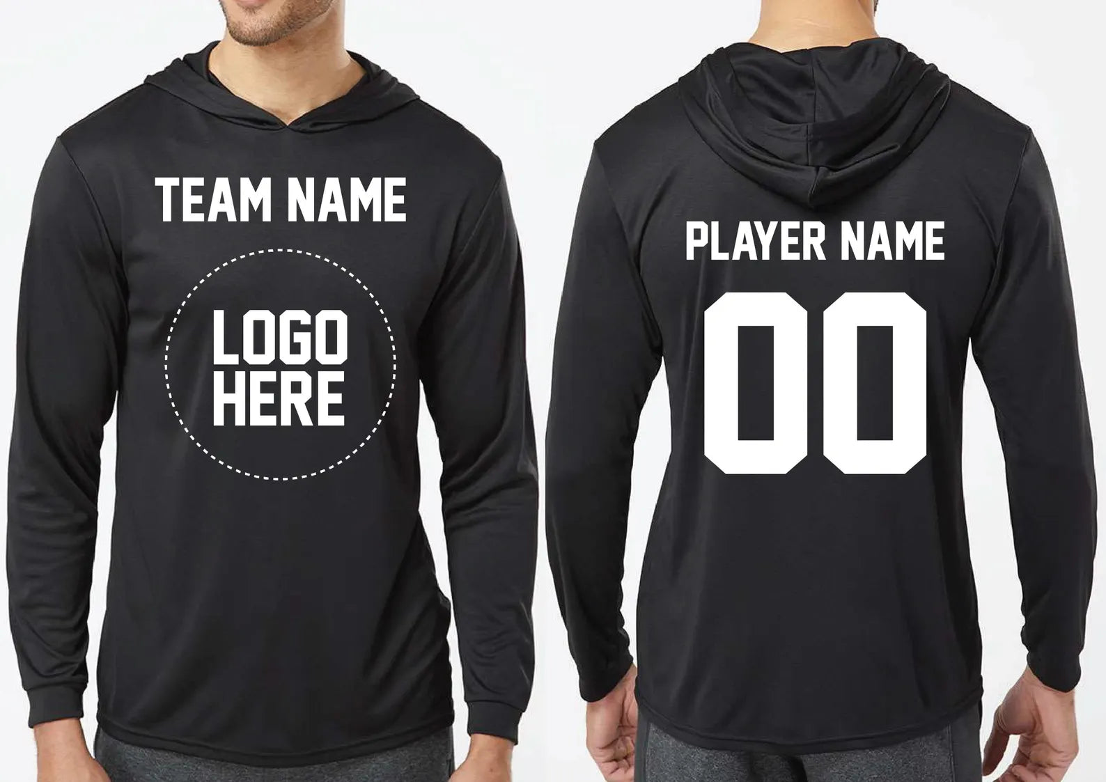 Custom Hooded Performance Shirt — Quick-Dry, Lightweight Sports Hoodie (Short or Long Sleeve)