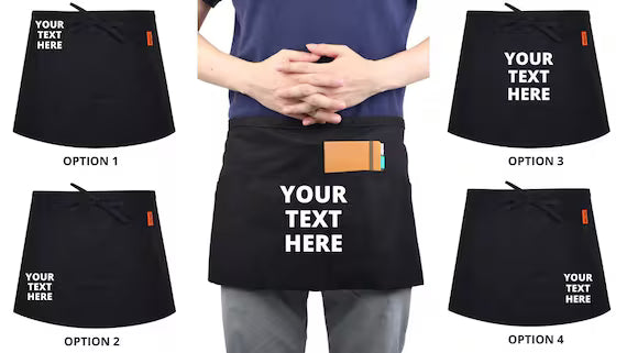 Custom Printed Waist Apron – Personalized Half Apron